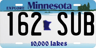 MN license plate 162SUB