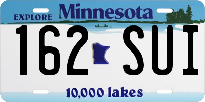 MN license plate 162SUI