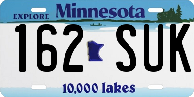 MN license plate 162SUK