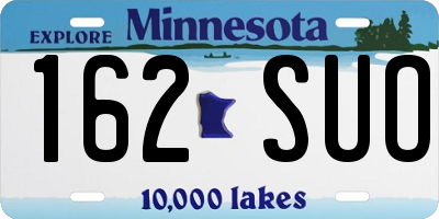MN license plate 162SUO
