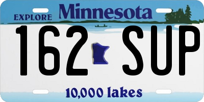 MN license plate 162SUP