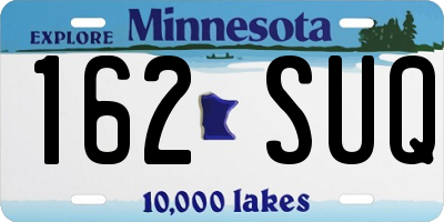 MN license plate 162SUQ