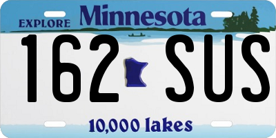 MN license plate 162SUS