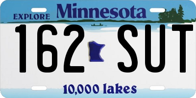 MN license plate 162SUT