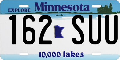 MN license plate 162SUU