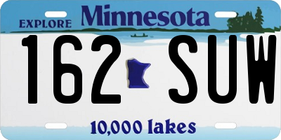 MN license plate 162SUW