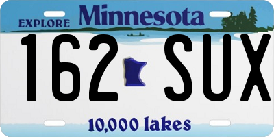 MN license plate 162SUX