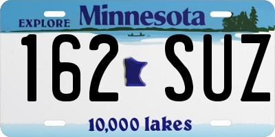 MN license plate 162SUZ