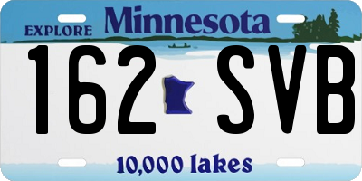MN license plate 162SVB