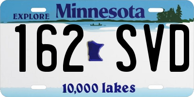 MN license plate 162SVD