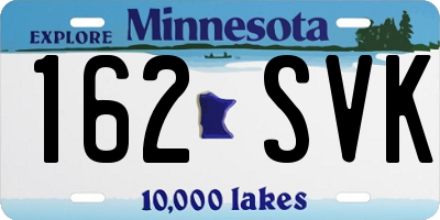 MN license plate 162SVK