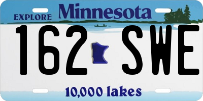 MN license plate 162SWE