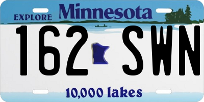 MN license plate 162SWN