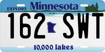 MN license plate 162SWT