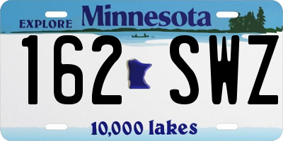 MN license plate 162SWZ