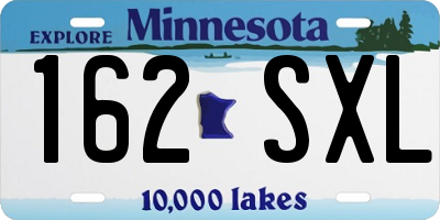 MN license plate 162SXL