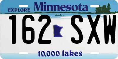 MN license plate 162SXW