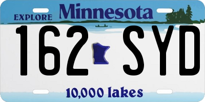 MN license plate 162SYD