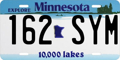 MN license plate 162SYM