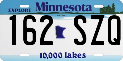 MN license plate 162SZQ