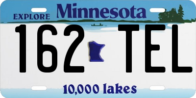 MN license plate 162TEL