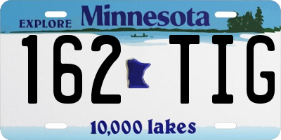 MN license plate 162TIG