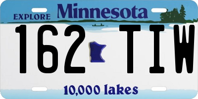 MN license plate 162TIW