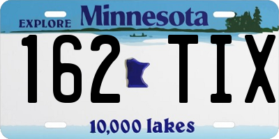 MN license plate 162TIX