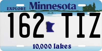 MN license plate 162TIZ