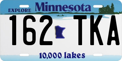 MN license plate 162TKA