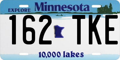 MN license plate 162TKE