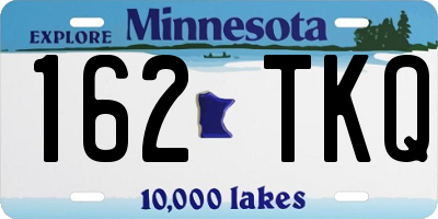 MN license plate 162TKQ
