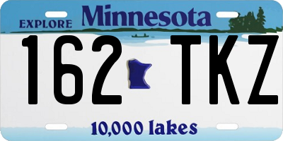 MN license plate 162TKZ