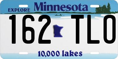 MN license plate 162TLO