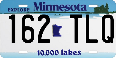 MN license plate 162TLQ