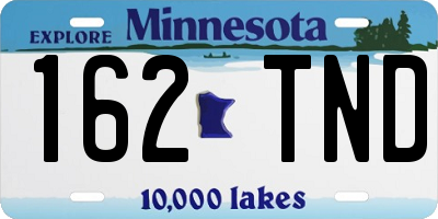 MN license plate 162TND