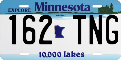 MN license plate 162TNG