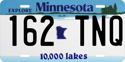 MN license plate 162TNQ