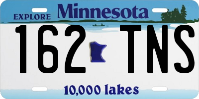 MN license plate 162TNS