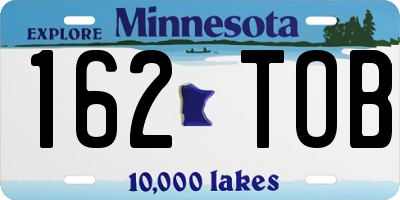 MN license plate 162TOB