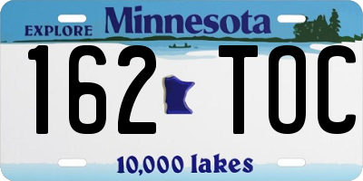 MN license plate 162TOC