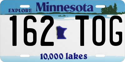 MN license plate 162TOG