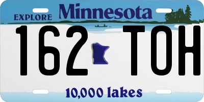 MN license plate 162TOH