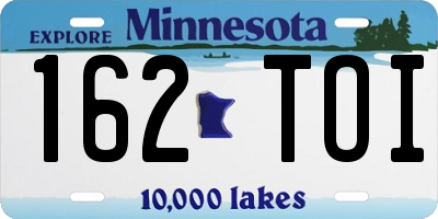 MN license plate 162TOI