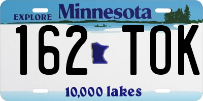 MN license plate 162TOK