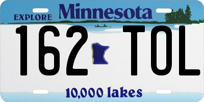 MN license plate 162TOL