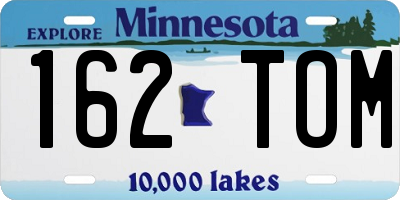MN license plate 162TOM