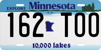MN license plate 162TOO