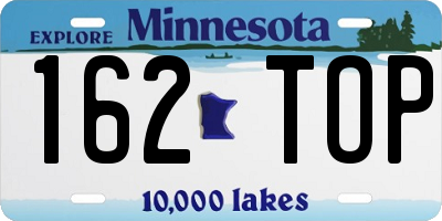 MN license plate 162TOP