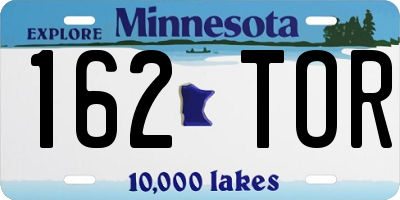 MN license plate 162TOR
